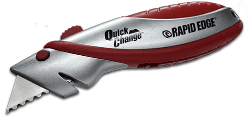 Rapid Edge Heavy-Duty Die-Cast Utility Knife with LED Safety Light and 3  Rapid Edge Serrated Razor Knife Blades (12 Pack) 